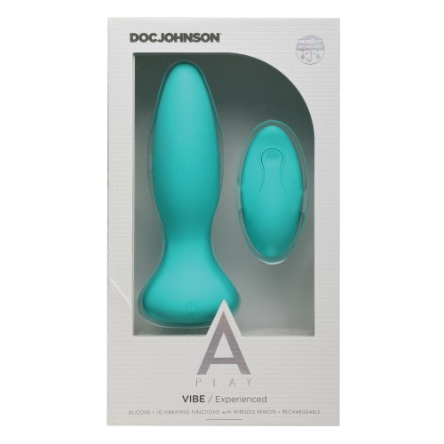 A Play Rechargeable Anal Plug with Remote Teal