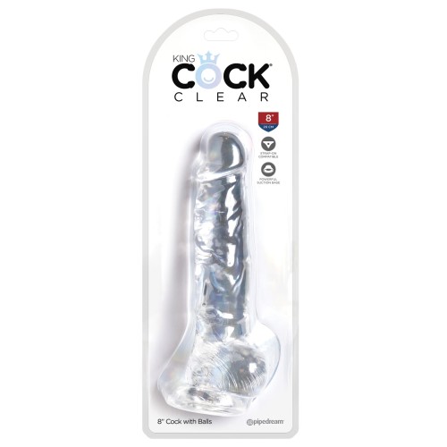 King Cock Clear 8" Pene con Testículos