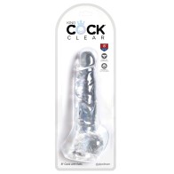 King Cock Clear 8" Pene con Testículos