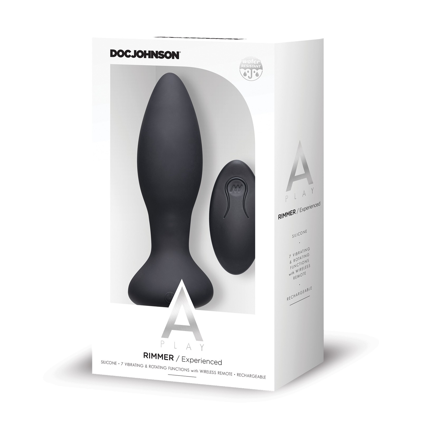 A Play Rimmer Rechargeable Anal Plug with Remote - Black