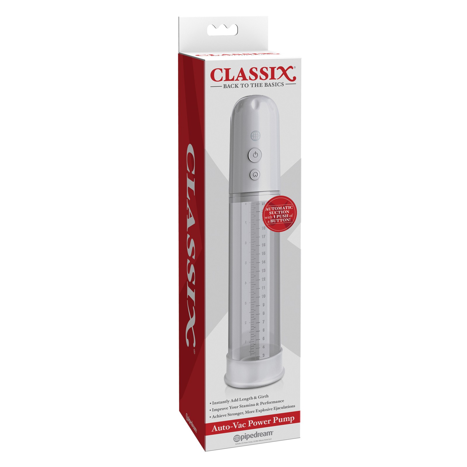 Classix Auto Vac Power Pump Blanco para Erecciones Mejoradas