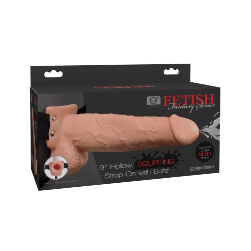 Fetish Fantasy 9" Hollow Squirting Strap-On for Couples