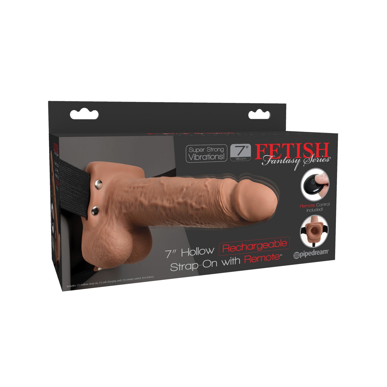 Fetish Fantasy Strap-On Hueco de 7" con Control Remoto para Parejas