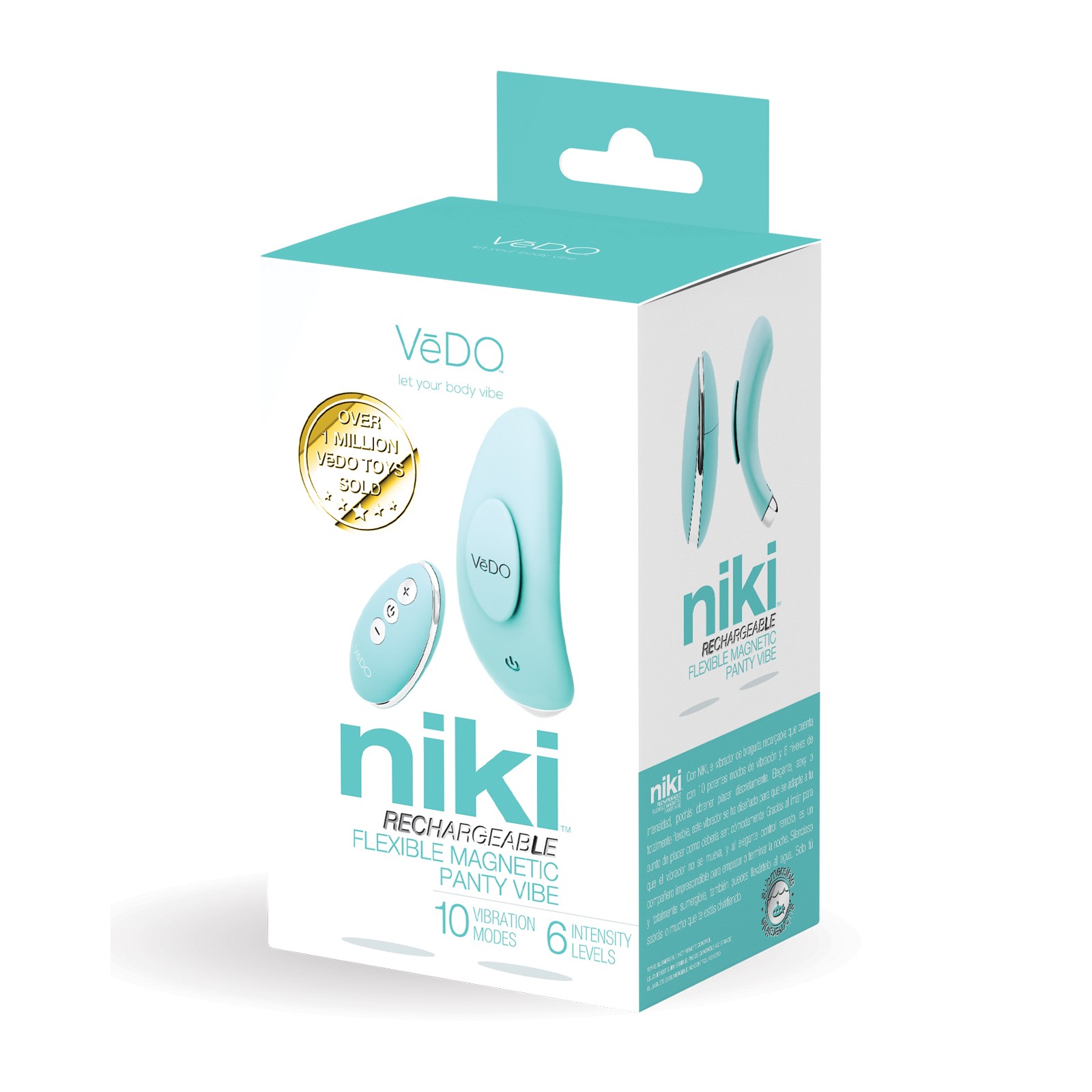 VeDO Niki Rechargeable Panty Vibe - Tease Me Turquoise