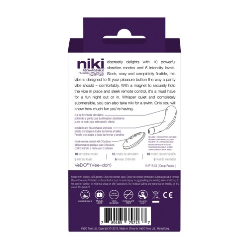 VeDO Niki Rechargeable Panty Vibe - Deep Purple