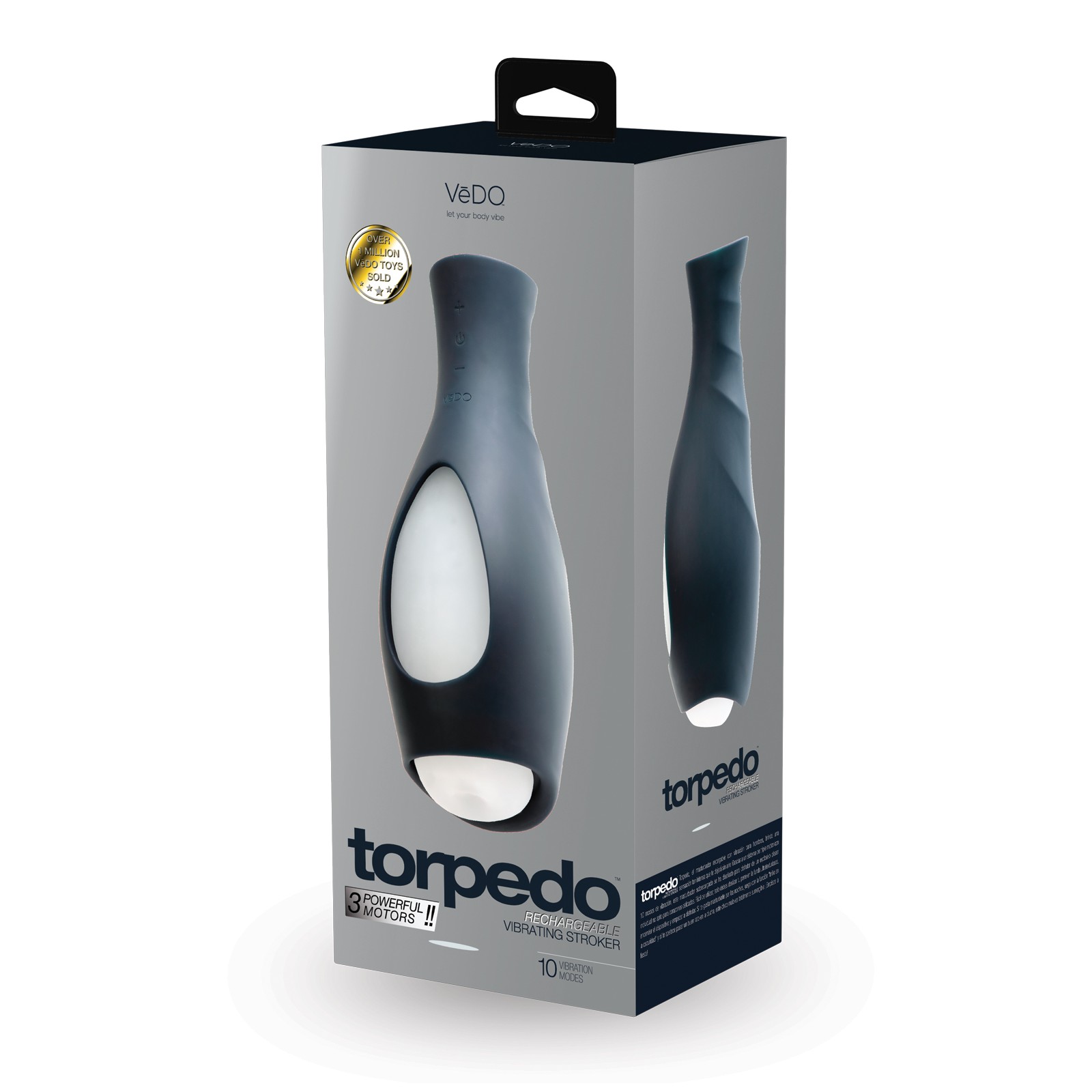 VeDO Torpedo Vibrating Rechargeable Stroker Just Black