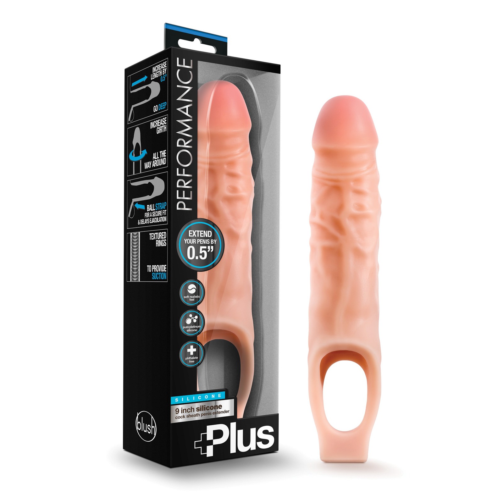 Extensor de Pene Blush Performance Plus 9" - Sensación Realista