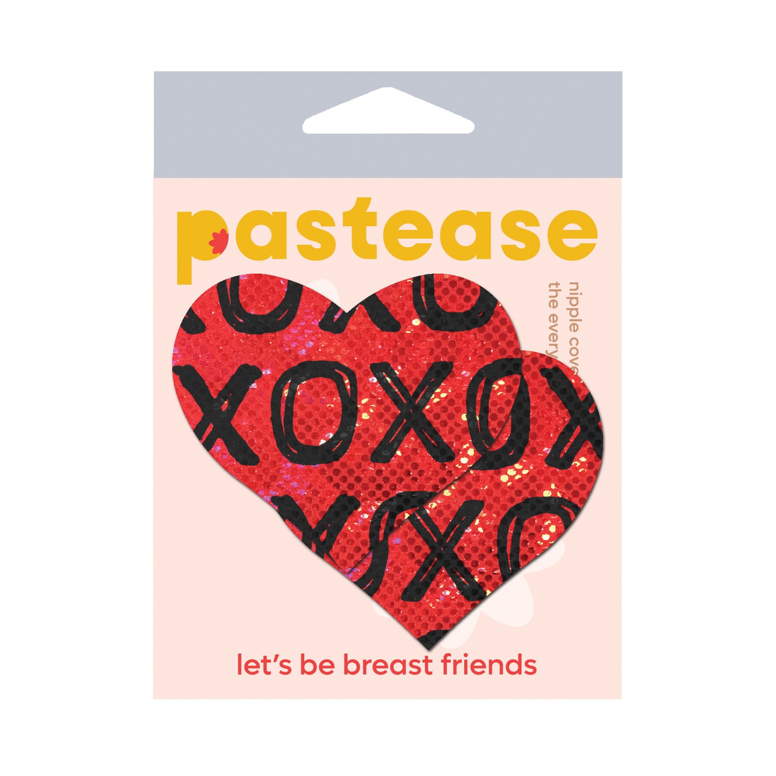 Pastease Glitter XOXO Heart Rojo Negro - Accesorio Divertido para el Cuerpo