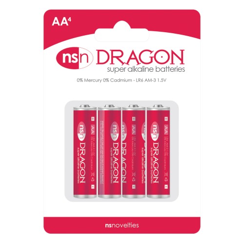 Dragon Long-Lasting Alkaline Batteries - AA Pack of 4