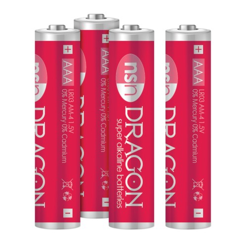 Dragon Alkaline Batteries AAA Pack of 4