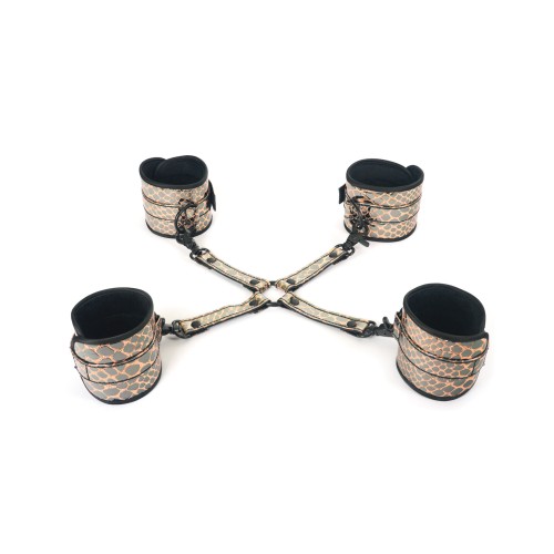 Spartacus Faux Leather Wrist Ankles Restraints Gold