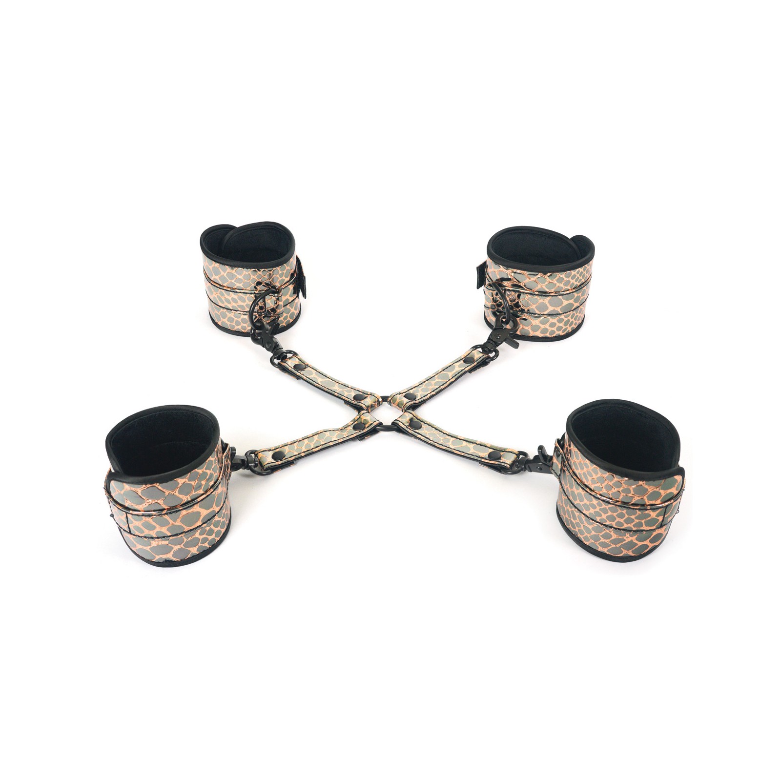 Spartacus Faux Leather Wrist Ankles Restraints Gold