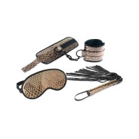 Kit de Bondage de Cuero Sintético Spartacus - Oro