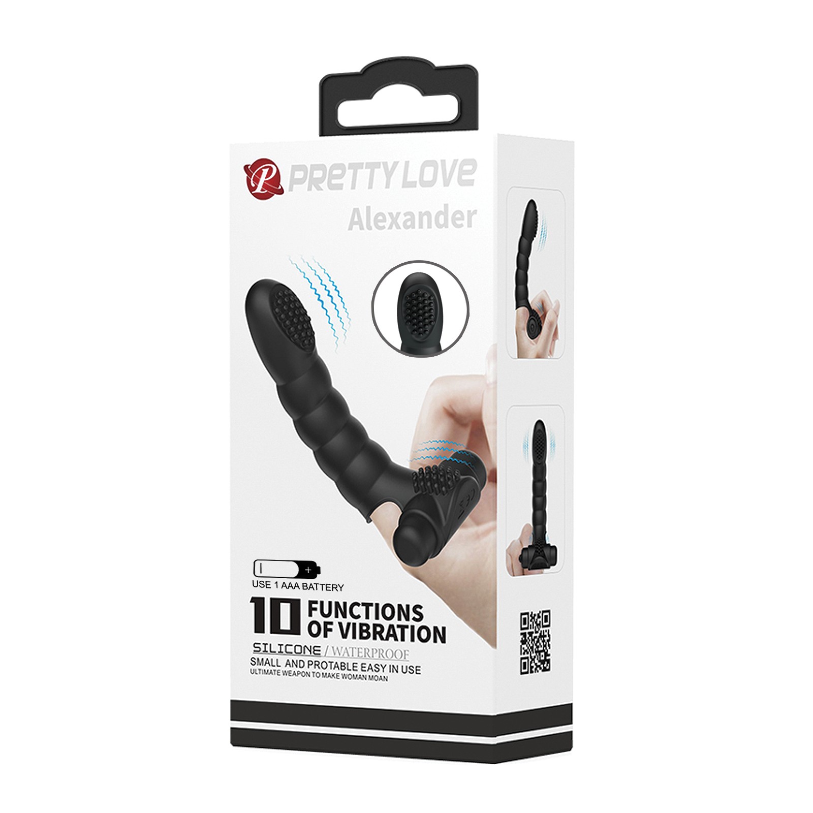 Vibrador de Dedo Pretty Love Alexander - Negro