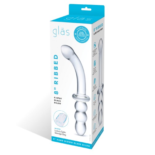 Dildo de Vidrio Ribeteado para G-Spot de 8"