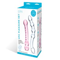 Set de Dildos de Cristal de Doble Placer Glas