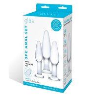 Kit de Entrenamiento Anal de Vidrio de 3 Piezas para Placer Progresivo