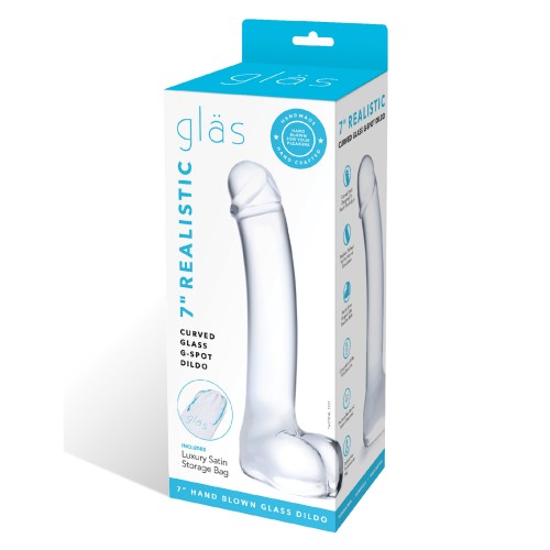 Dildo de Cristal Curvado para G-Spot de 7 Pulgadas