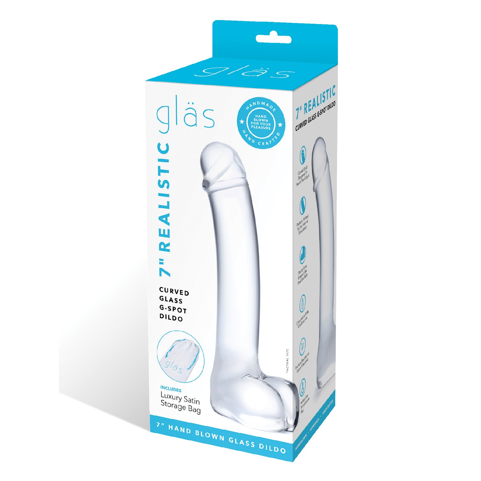 Dildo de Cristal Curvado para G-Spot de 7 Pulgadas