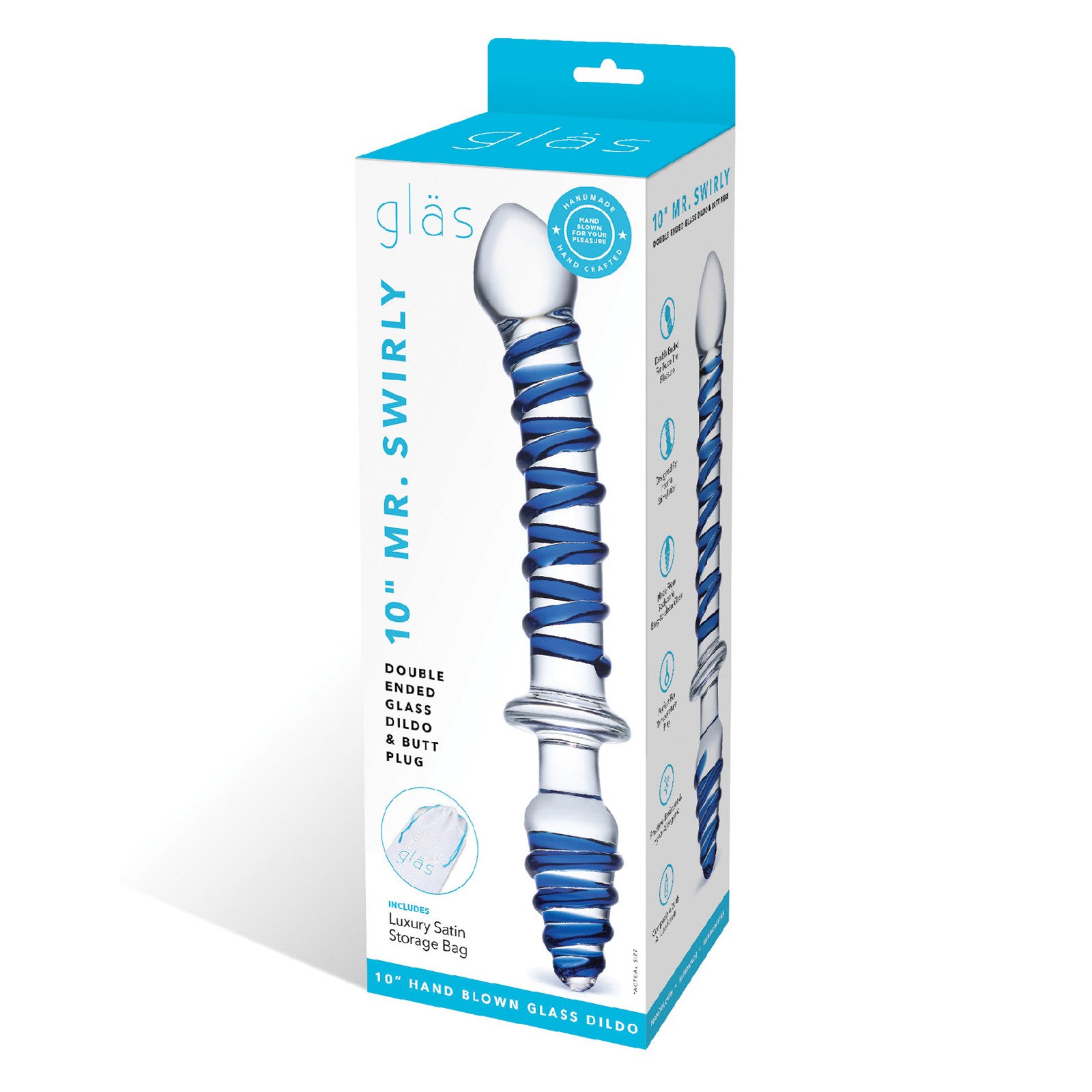 Glas 10 Mr. Swirly Dildo y Plug Anal