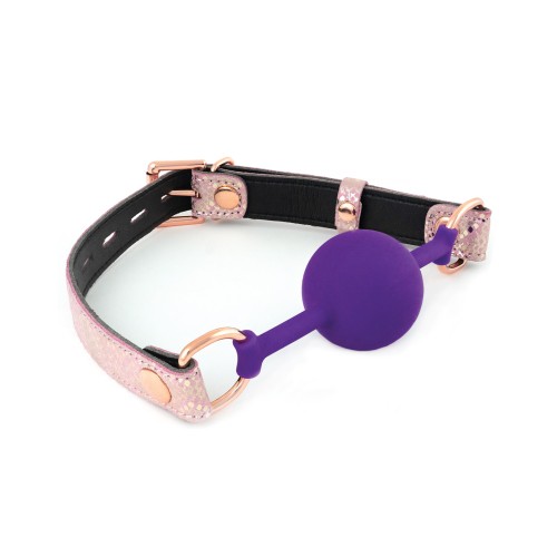 Spartacus Pink Snakeskin Silicone Gag - Leather Lining