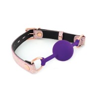 Spartacus Pink Snakeskin Silicone Gag - Leather Lining