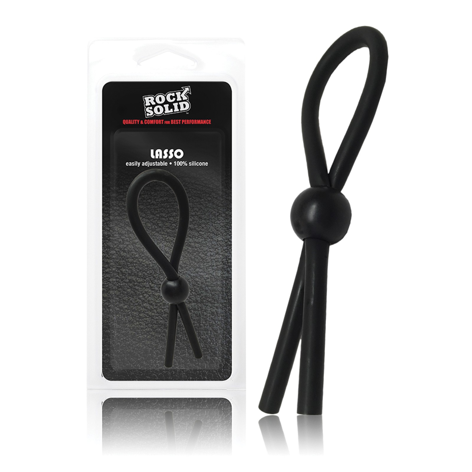 Rock Solid Lasso Single Adjustable Lock - Black Silicone