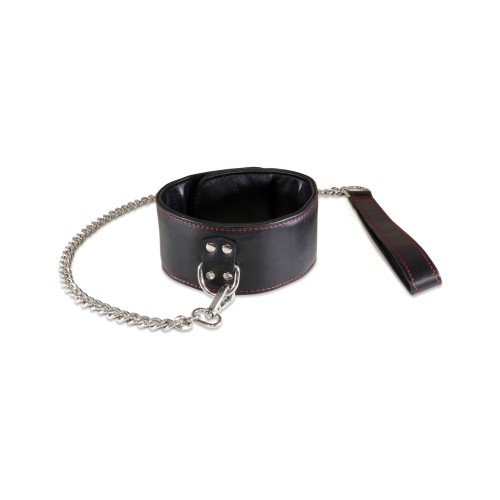 Collar de Cueros de Cordero Sultra de 2.5'' con Cadena de 24'' - Negro