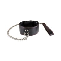 Collar de Cueros de Cordero Sultra de 2.5'' con Cadena de 24'' - Negro