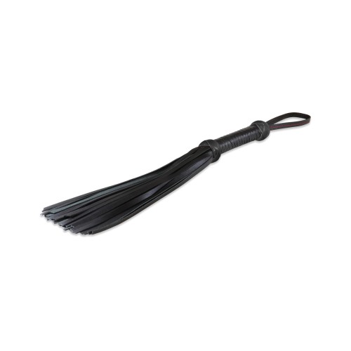 Flogger Sultra 16" de Cuero de Cordero con Agarre - Negro