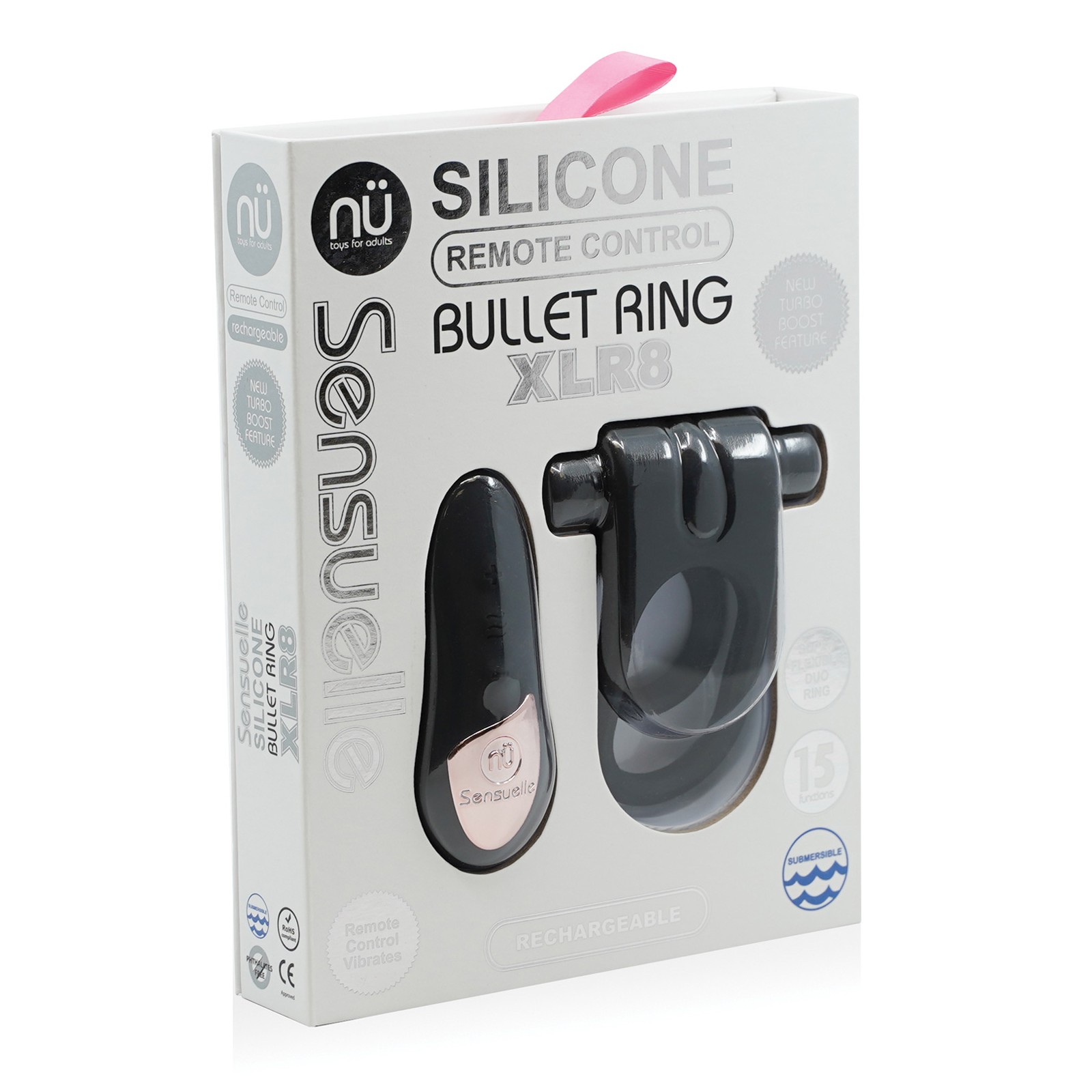 Nu Sensuelle Silicone Remote Control Bullet Ring - Black