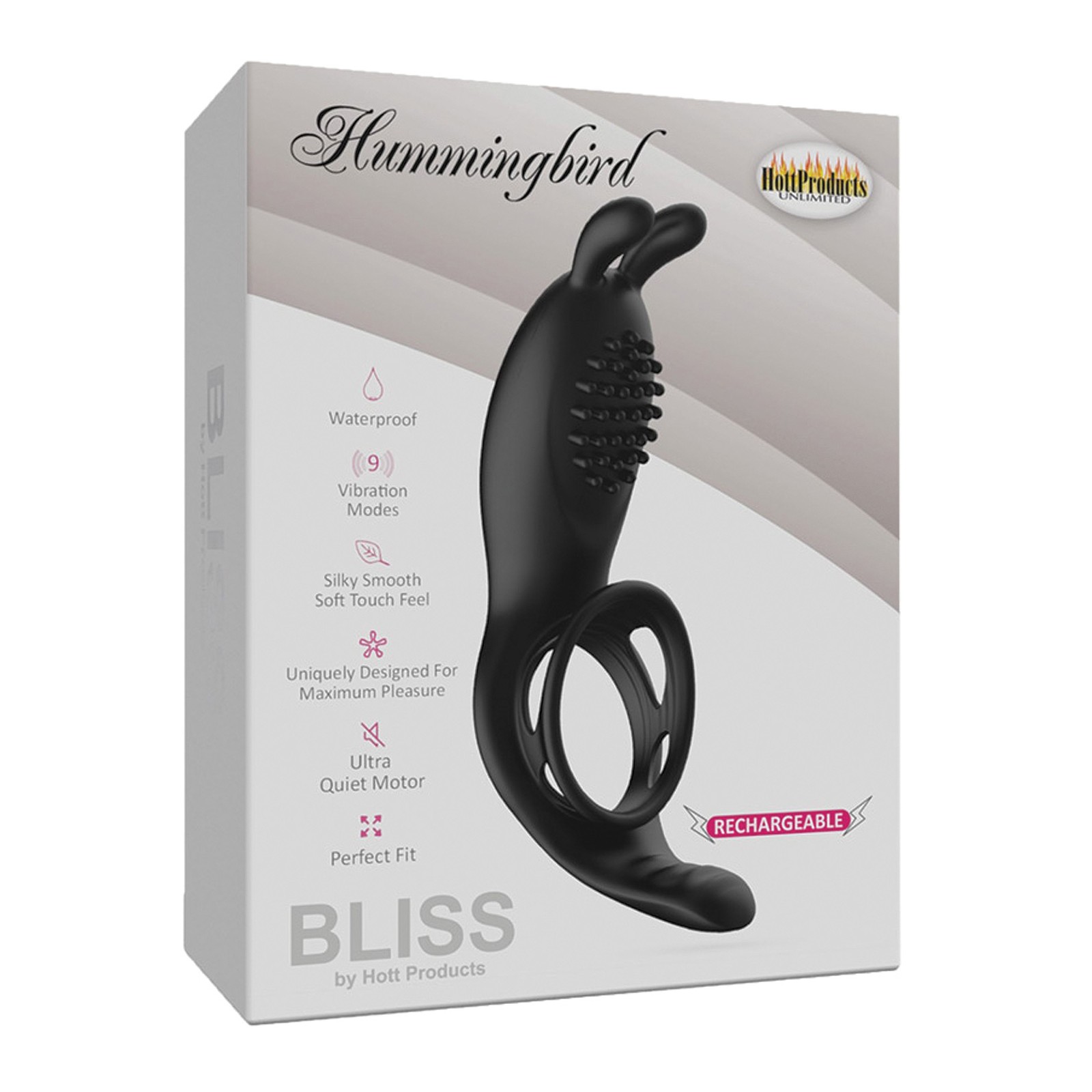 Bliss Hummingbird Vibrating Cock Ring Black