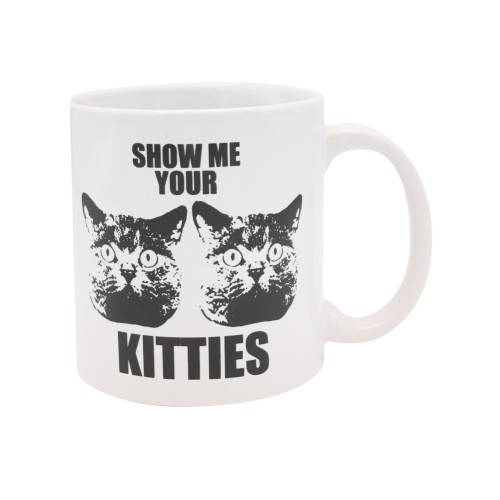 Attitude Show Me Your Kitties Mug 22 oz