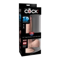 Pene King Cock Plus 7.5" Triple Densidad con Testículos