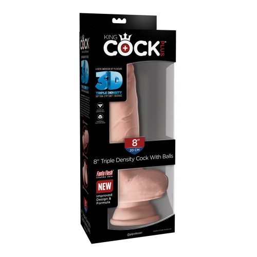 King Cock Plus 8 Pulgadas Cock Triple Densidad con Bolas