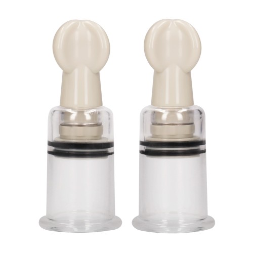 Shots Pumped Nipple Suction Set in Medium Clear