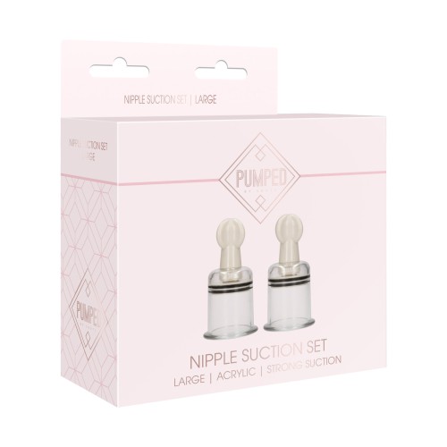 Shots Pumped Nipple Suction Cups - Large