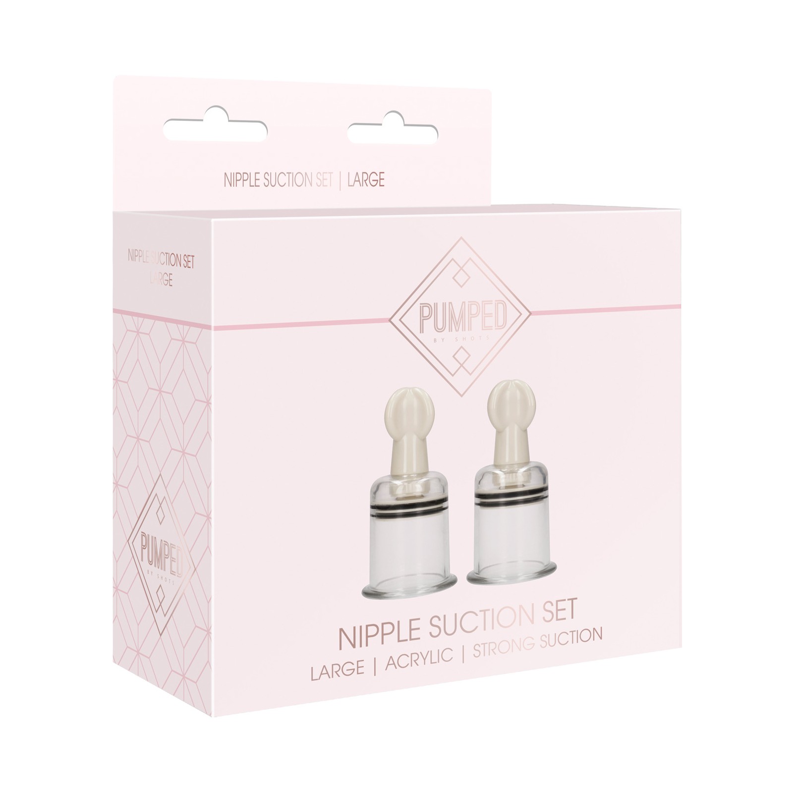 Shots Pumped Nipple Suction Cups - Large