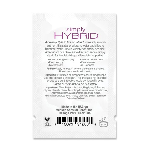 Wicked Sensual Care Simply Hybrid Lubricant - Clean Pleasure