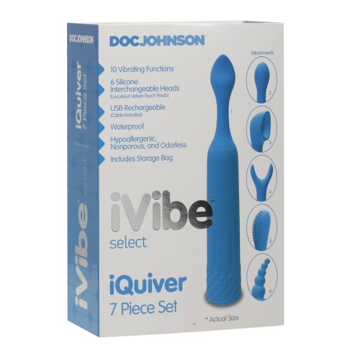 iVibe iQuiver 7 Piece Set Periwinkle - Versatile Vibrator