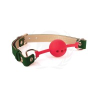 Ball Gag de Silicona Spartacus Correas PU Verde