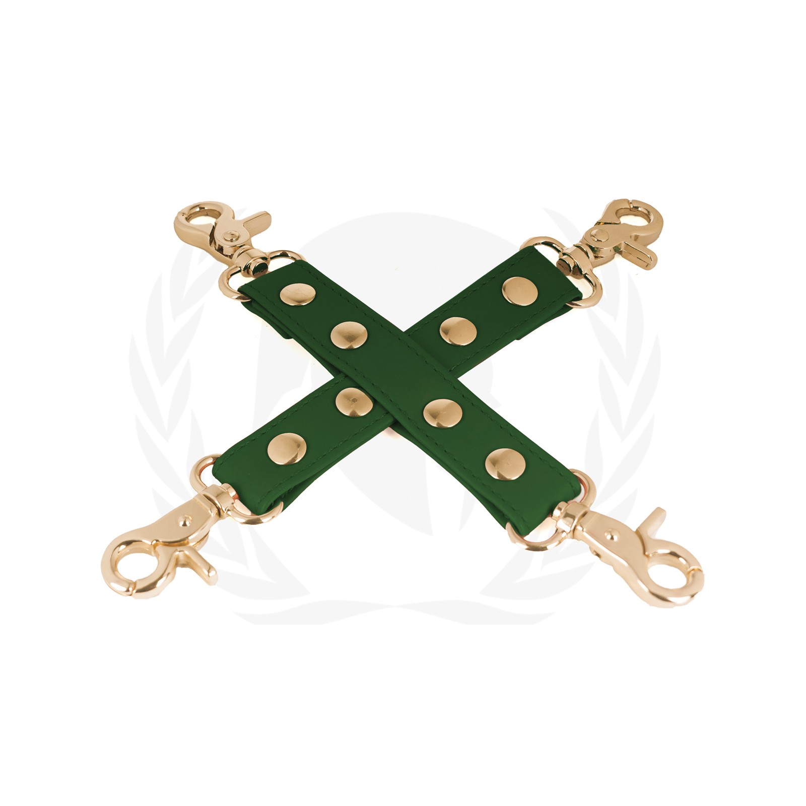 Spartacus PU Hog Tie with Gold Hardware Green