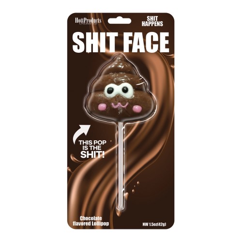 Shit Face Chocolate Flavored Lollipop for Fun