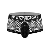 Cock Pit Fishnet Mini Cock Ring Thong Black LG