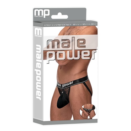 Cock Pit Fishnet Cock Ring Jock Black LXL by Male Power