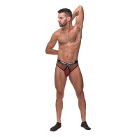 Cock Pit Fishnet Cock Ring Thong Red S/M