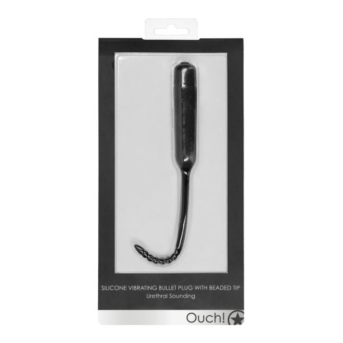 Plug de Sondeo Uretral con Punta con Perlas - Negro