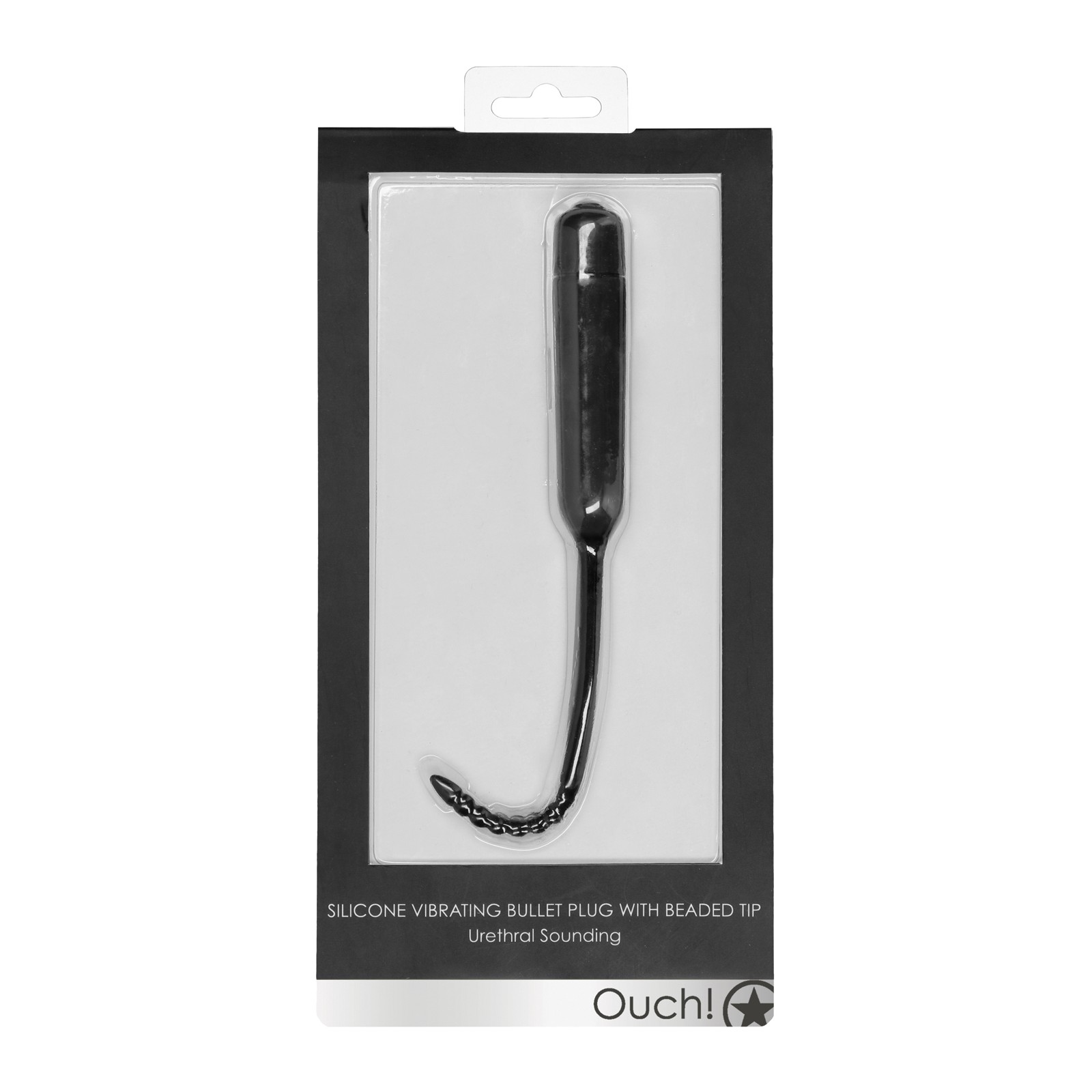 Plug de Sondeo Uretral con Punta con Perlas - Negro