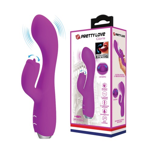 Pretty Love Gloria Licking Rabbit - Powerful Vibration in Fuchsia