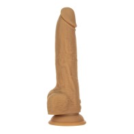 Naked Addiction 9" Thrusting Dong Caramel